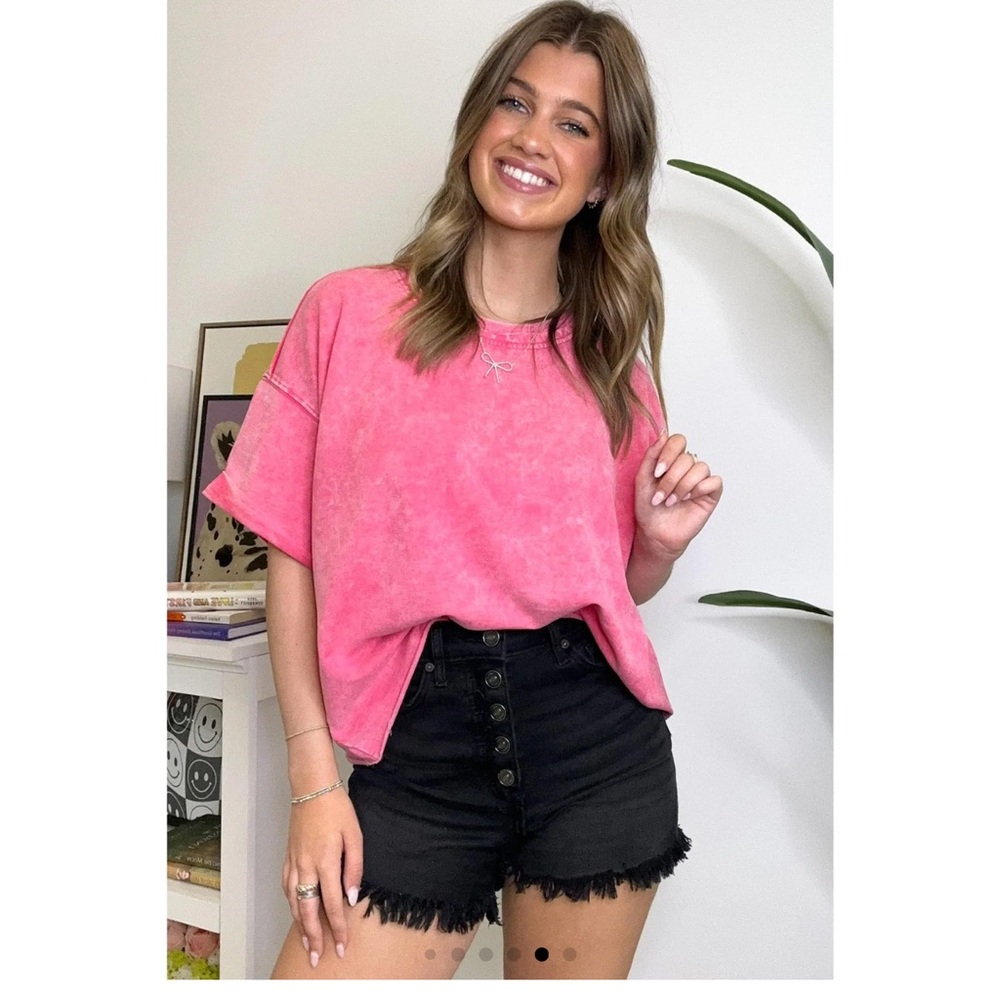 Kassia acid wash relaxed for cropped tshirt